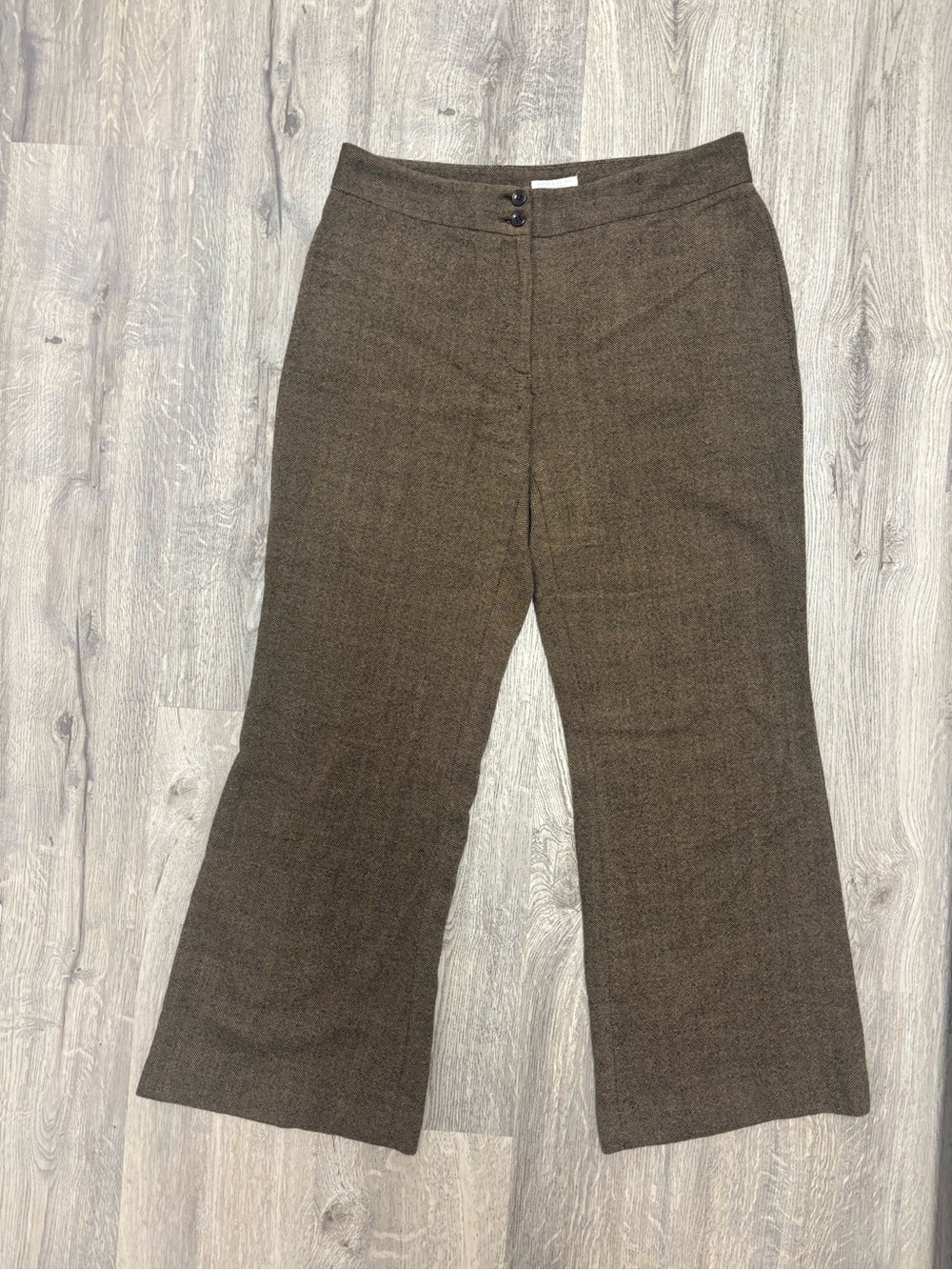Charter Club Brown Tweed Wide Leg Wool Pants